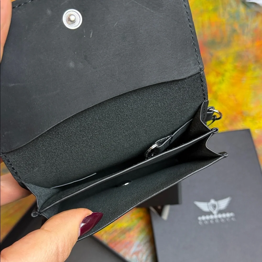 Cordova Diamond Colab. Black Bifold Wallet Minimalist NEW